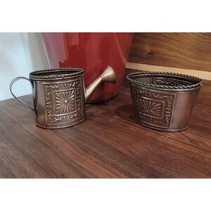 Decorative Metal Pale Set of 2